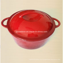 26cm Red Enamel Gusseisen Kasserolle Kochgeschirr mit Gusseisen Abdeckung China